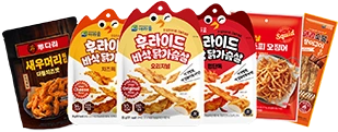 아라움 후라이드 바삭 닭가슴살, 크리스피 오징어, 매콤숯불 장어구이 (랜덤 1종 제공)